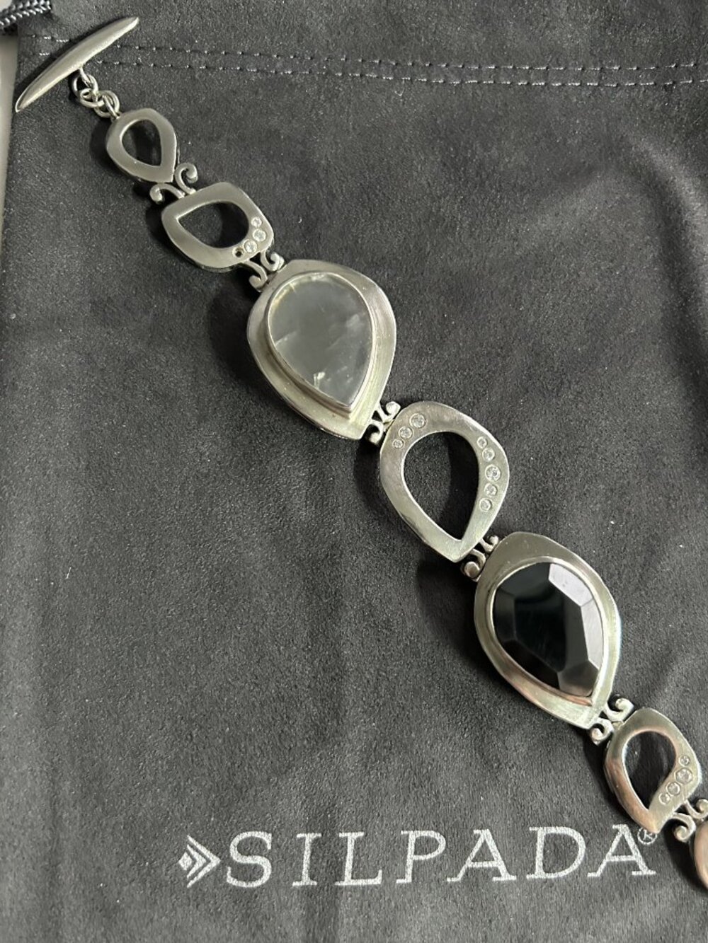 Silpada Sterling Silver Tuxedo Bracelet B2713